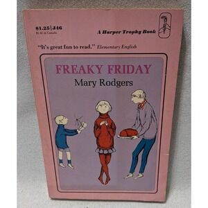 Harper & Row Freaky Friday Mary Rodgers Kids OS Pink Fair Edward Gorey Art J46